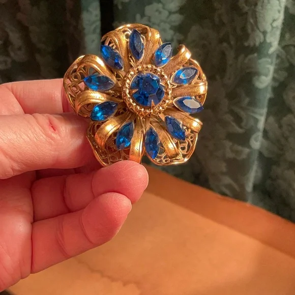 Glass brooch from 60’s - Picture 3 of 3